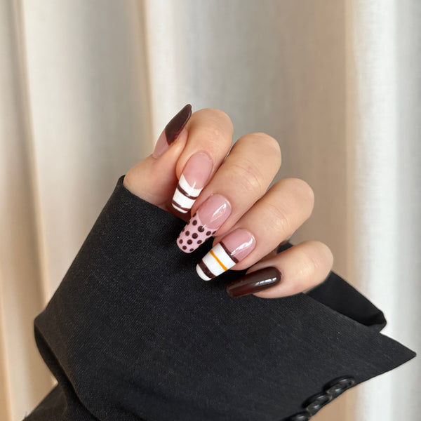Stribede French Tips