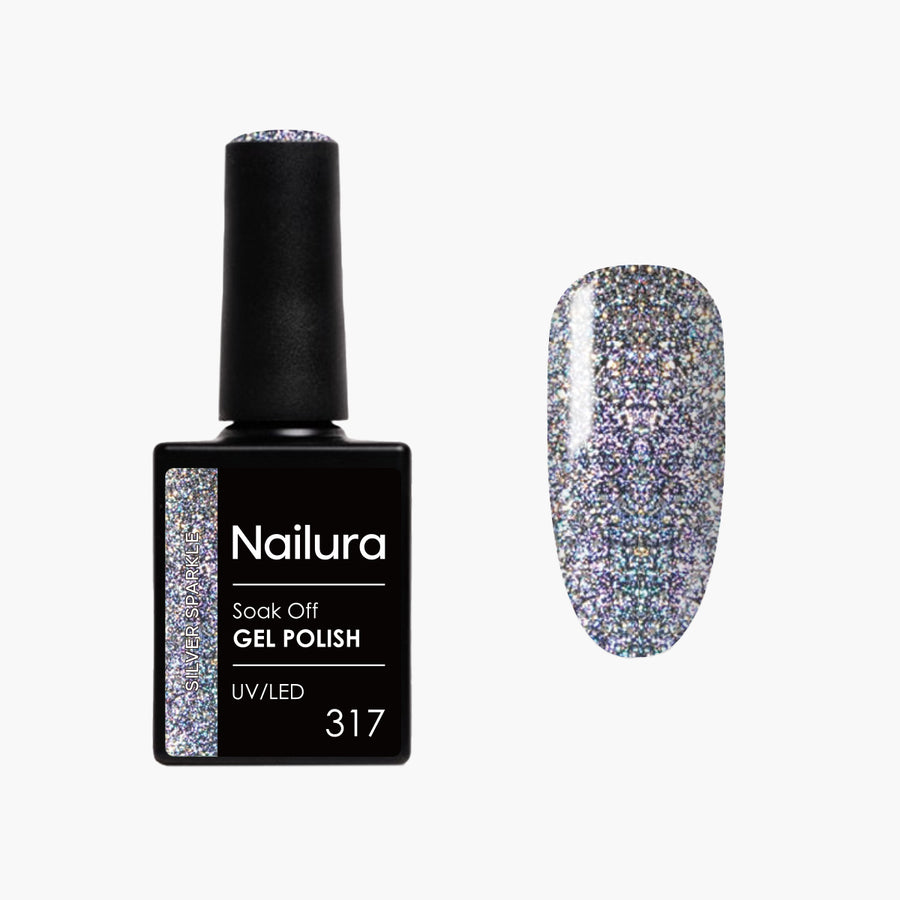 Cat Eye Gel Polish 317 - Silver Sparkle
