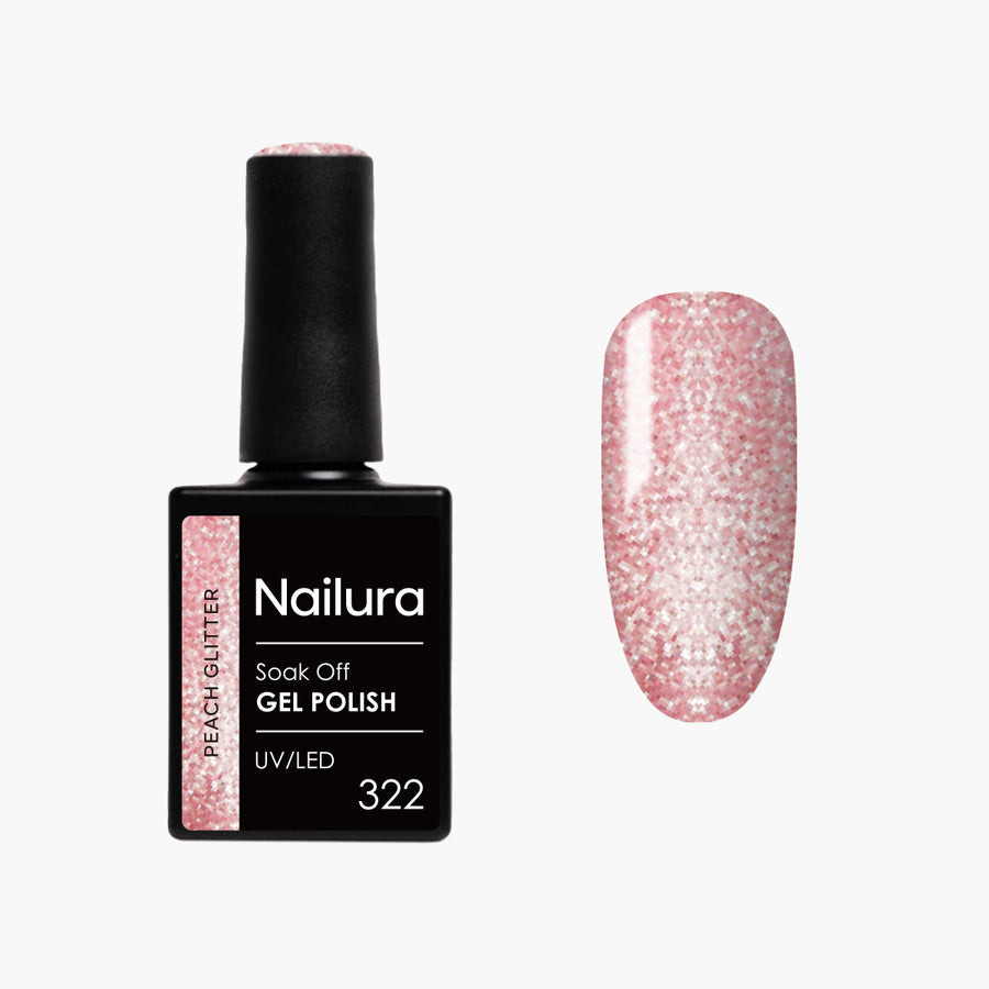 Cat Eye Gel Polish 322 - Peach Glitter