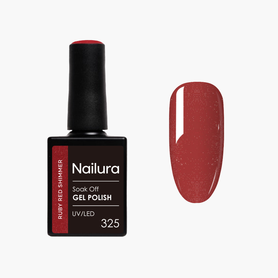 Gel Polish Glimmer 325 - Ruby Red Shimmer