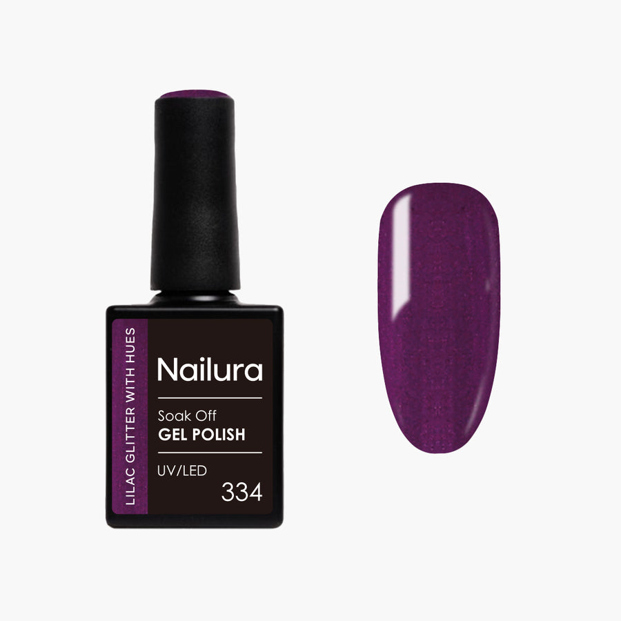 Gel Polish Glimmer 334 - Lilac Glitter with Hues