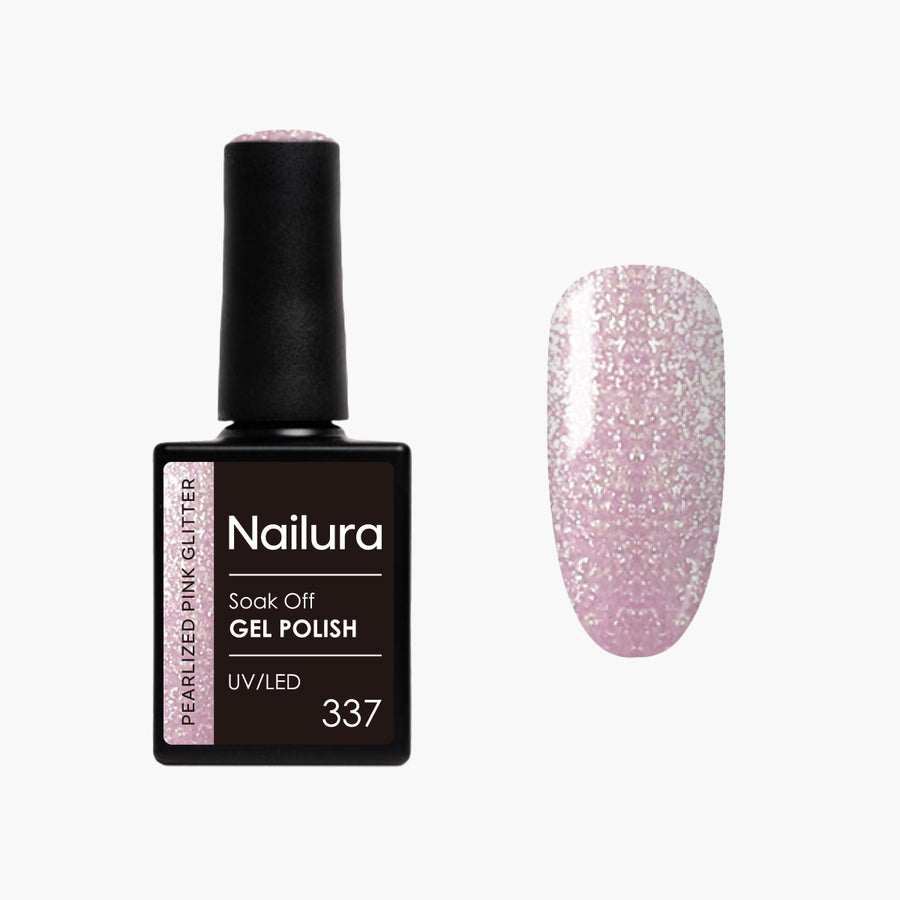 Gel Polish Glimmer 337 - Pearlized Pink Glitter