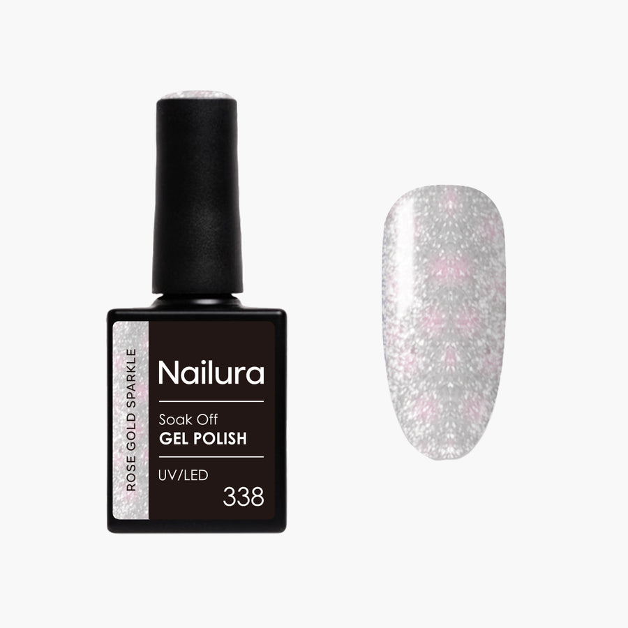 Gel Polish Glimmer 338 - Rose Gold Sparkle
