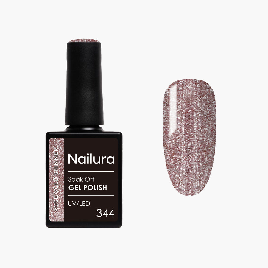 Gel Polish Glimmer 344 - Rose Gold Shimmer