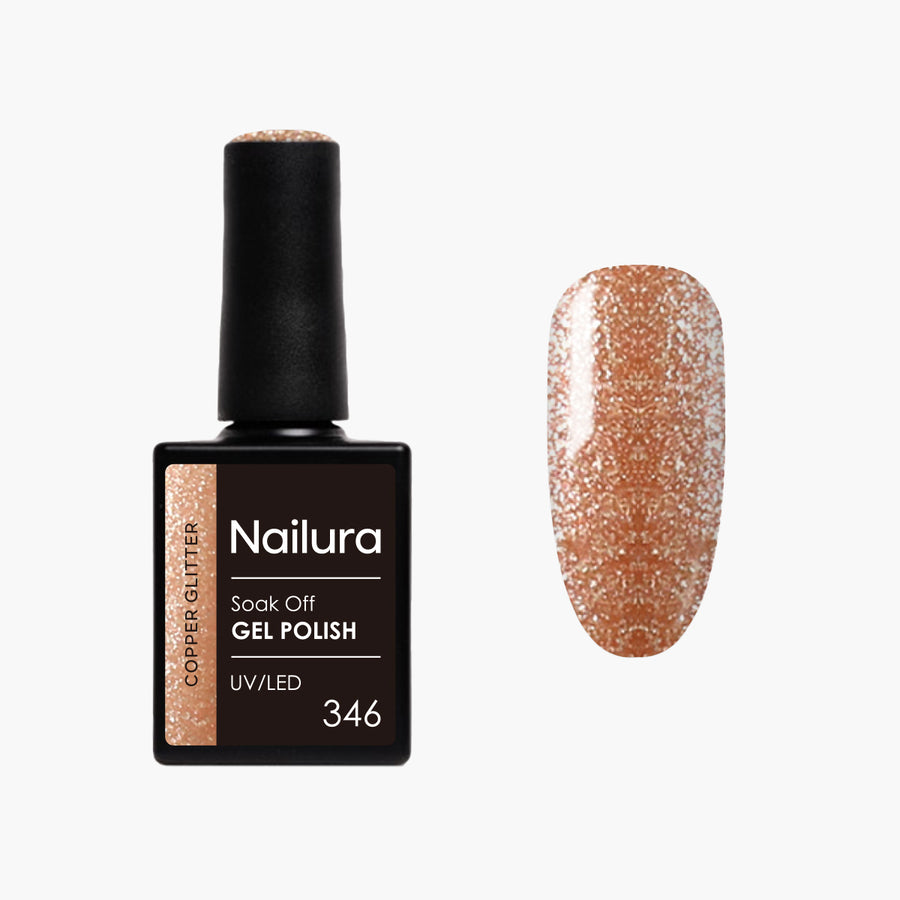 Gel Polish Glimmer 346 - Copper Glitter