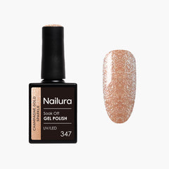 Gel Polish Glimmer 347 - Champagne Gold Sparkle