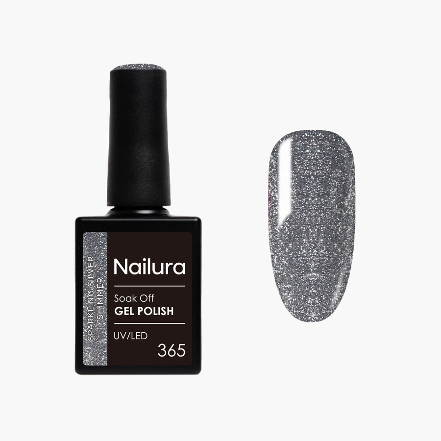 Gel Polish Glimmer 365 - Sparkling Silver Shimmer