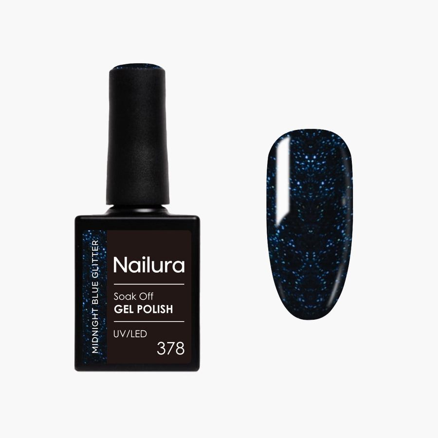 Gel Polish Glimmer 378 - Midnight Blue Glitter
