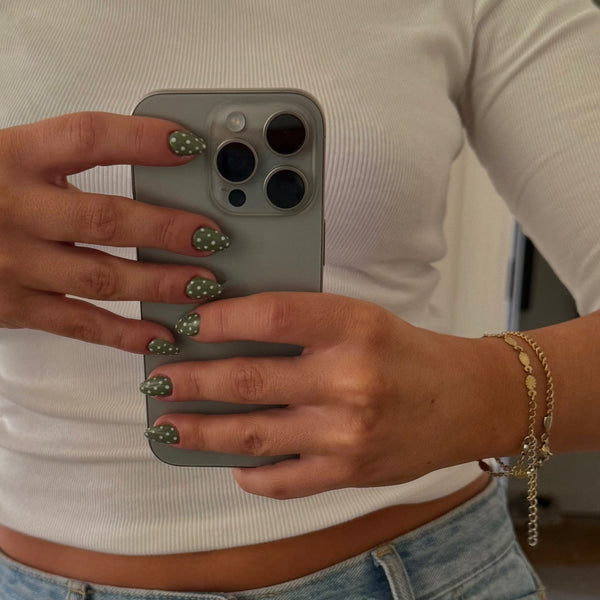 Khaki Polka Dots