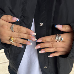 Stribede French tips