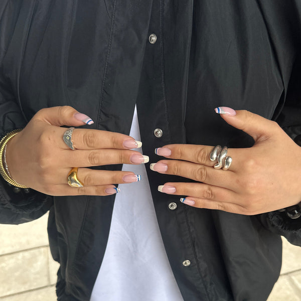 Stribede French tips