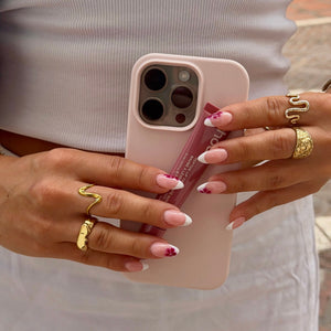French tip med blomster