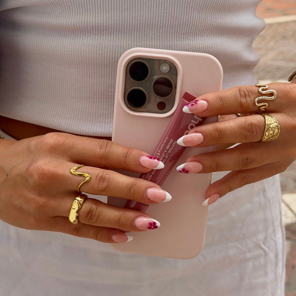 French tip med blomster