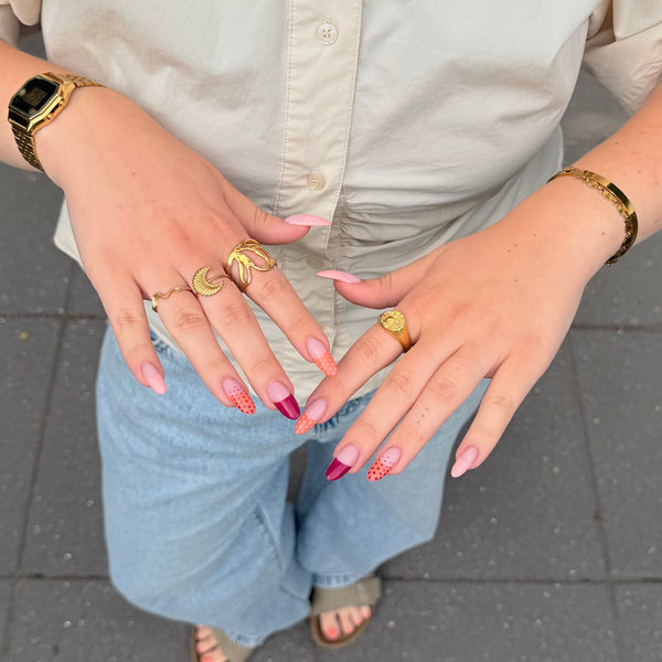 Orange & Plum French Tips