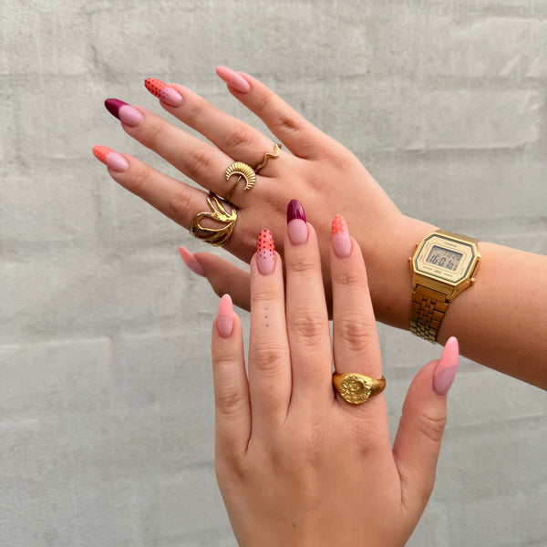 Orange & Plum French Tips