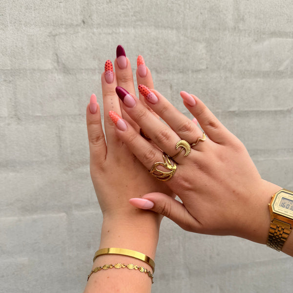 Orange & Plum French Tips