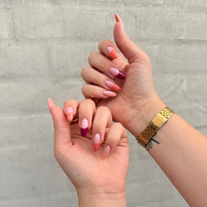 Orange & Plum French Tips