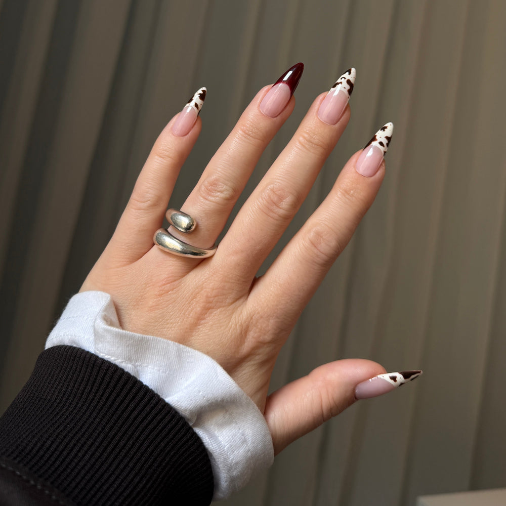Cow Print French Tips