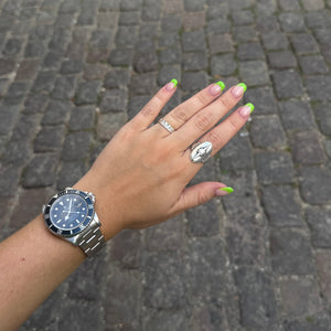 Orange & Grønne French Tips