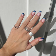 Blå double French Tip