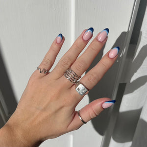 Blå double French Tip