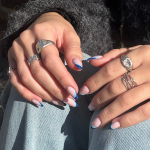 Blå double French Tip