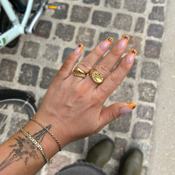 Orange Star French Tips