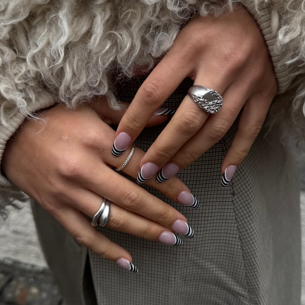 Stribede French Tips