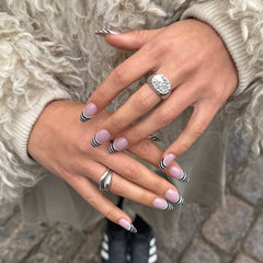 Stribede French Tips