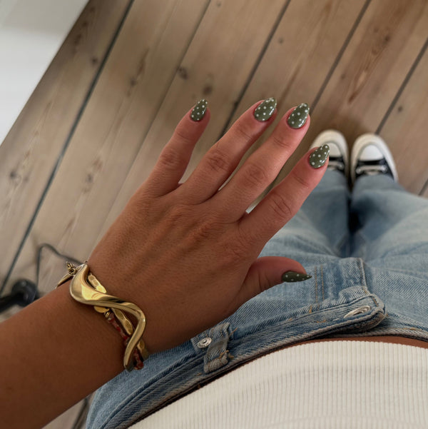 Khaki Polka Dots