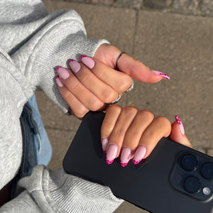 Pink Blooming French Tips
