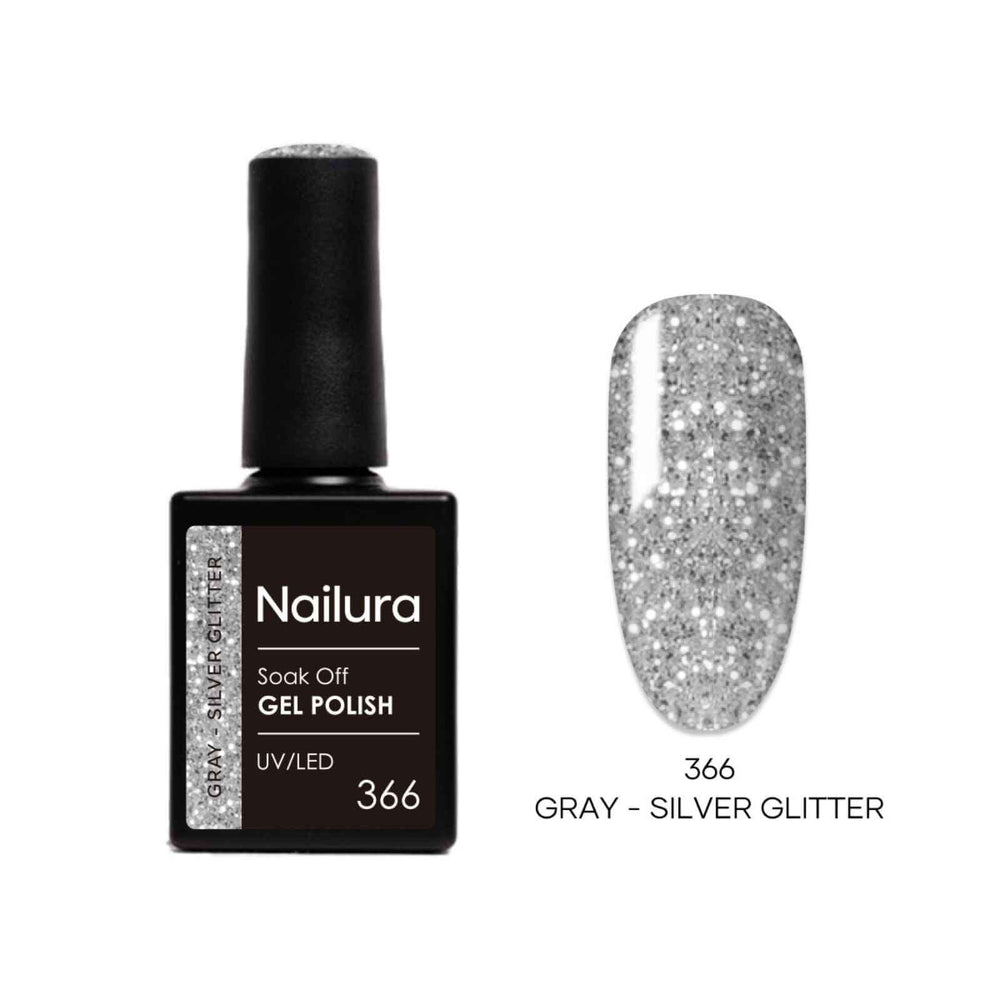 366 - Gray Silver Glitter